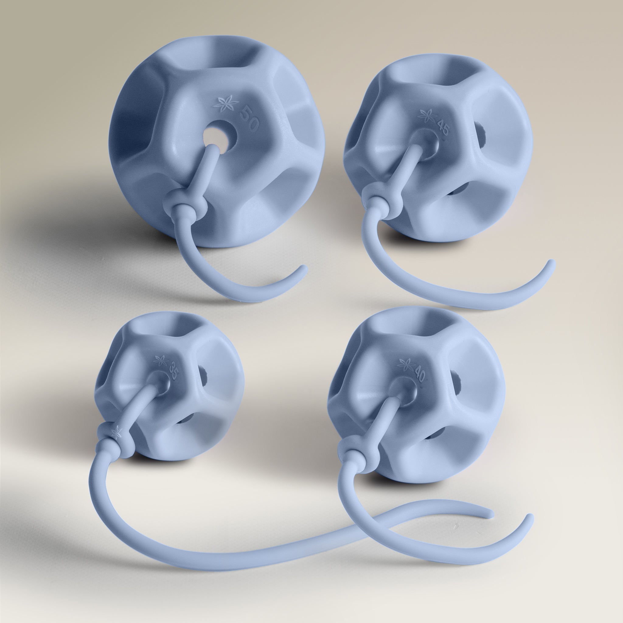 A Soma Flex® sizing set detail shot, removal cords attached