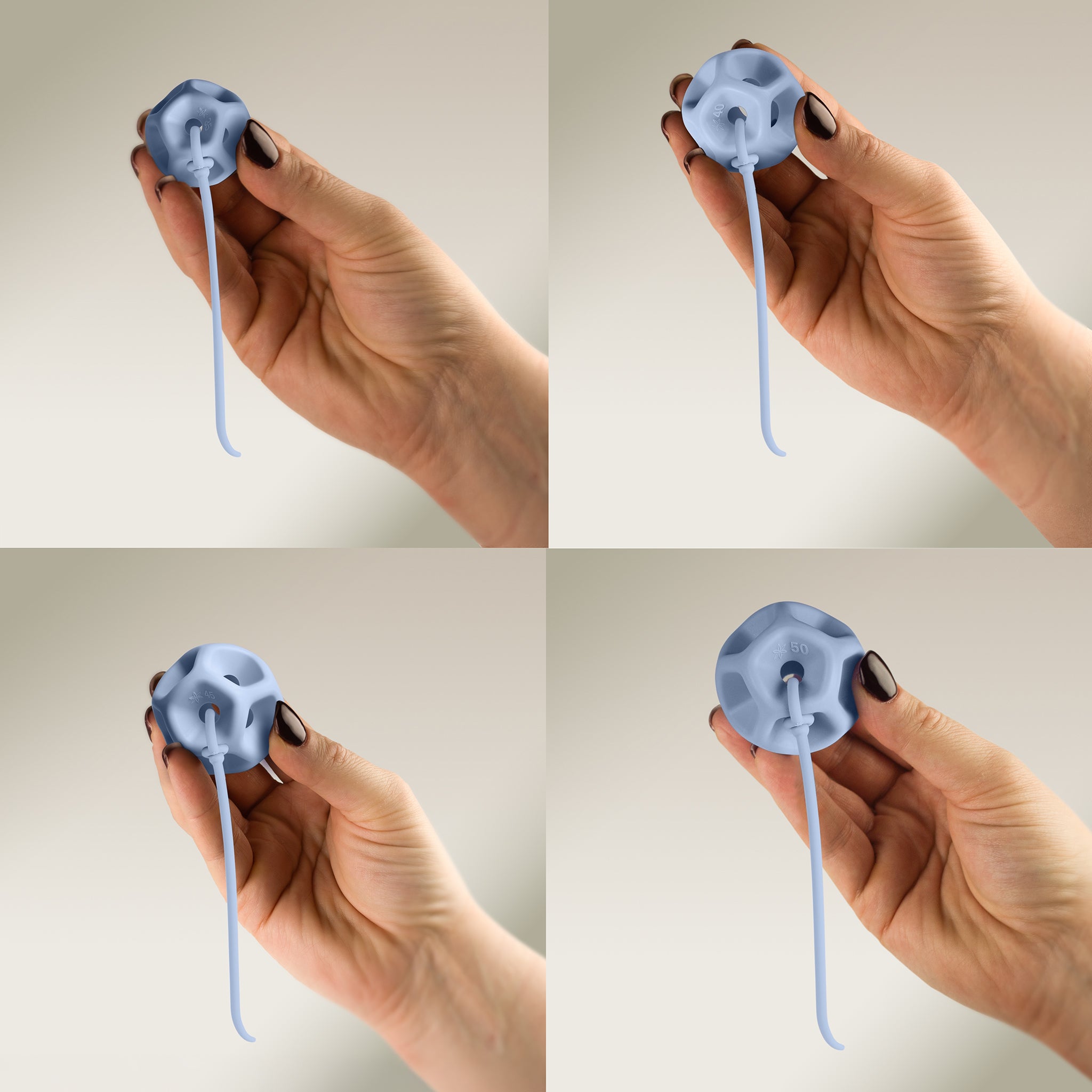 Soma Flex® sizing set product shot  with  removal cord attached on a plain white surface 3/4 angle shot