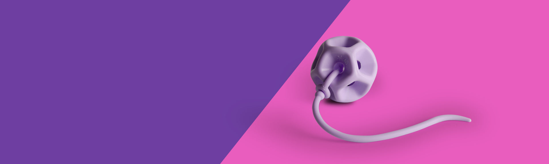 Soma Flex with removal cord attached on a ink and purple background