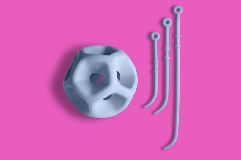 Soma Flex 50 on a pink background and showing the removing cord options