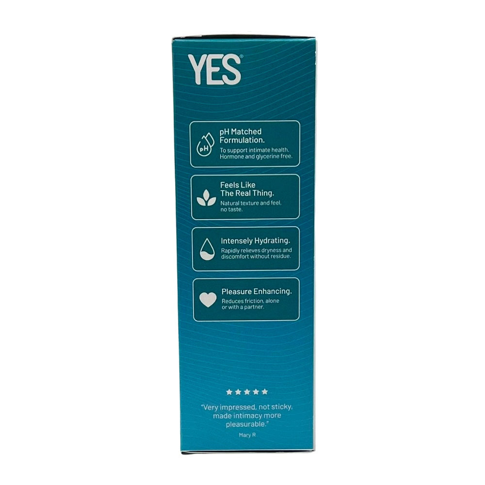 Blue box with 'YES' branding and text on a white background