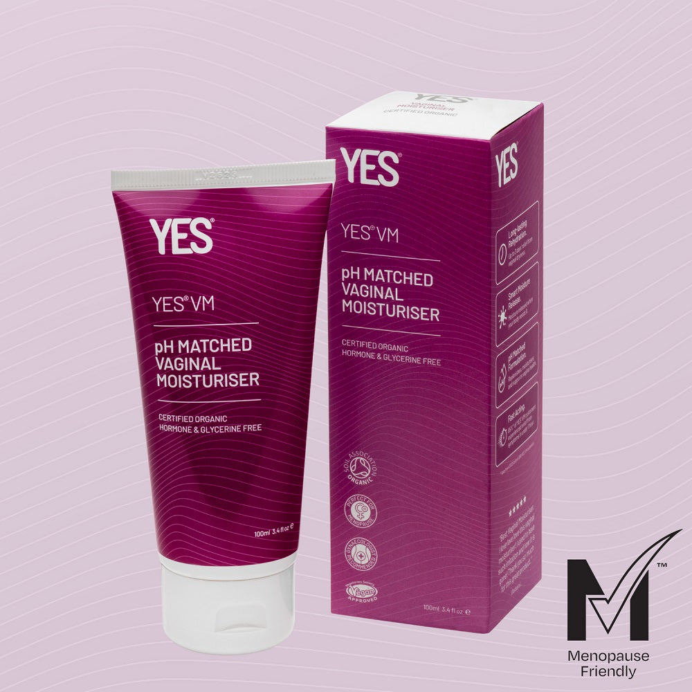 YES VM pH Matched Vaginal Moisturizer with packaging on a light purple background